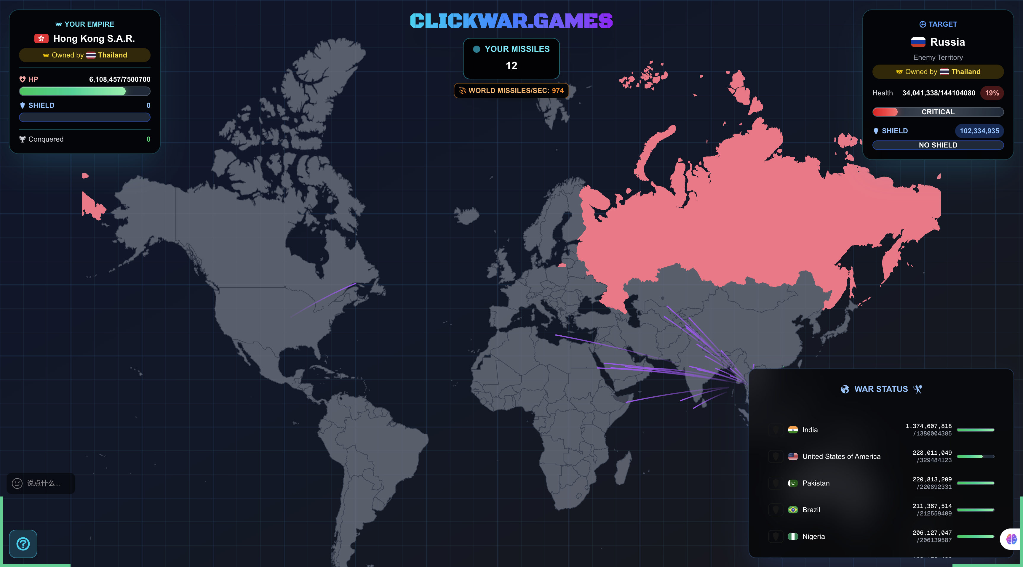 Click War Competitive Rankings and Statistics